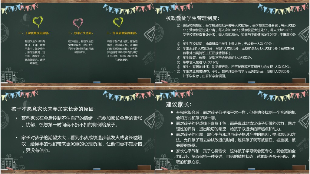 初三老师线下开家长会PPT模板