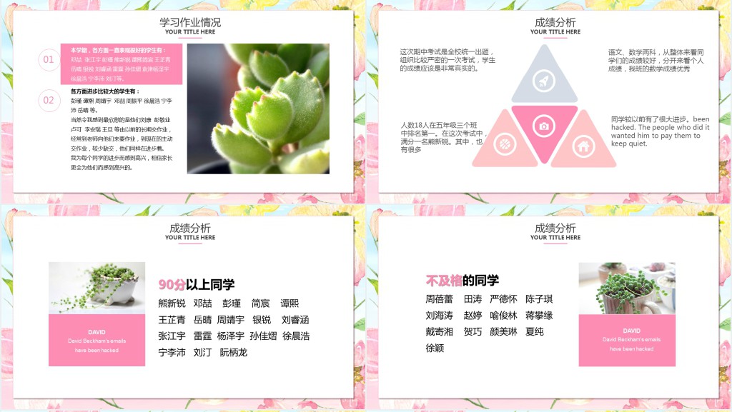 简约小清新初中初三家长会PPT模板 简约小清新初中初三家长会PPT模板