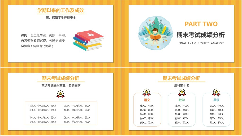 卡通风小学三年级期末家长会PPT模板 卡通风小学三年级期末家长会PPT模板