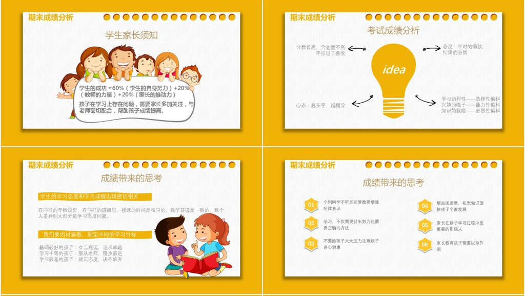 六年级学生期末考试家长会PPT模板 六年级学生期末考试家长会PPT模板