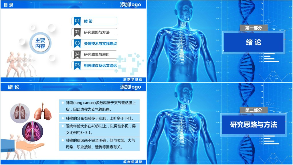解剖学专业研究生答辩PPT模板 解剖学专业研究生答辩PPT模板