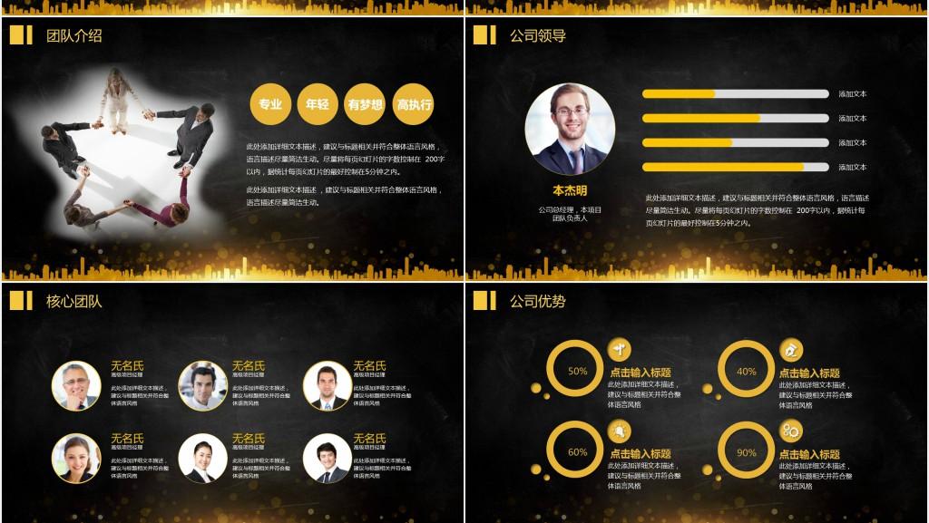 黑金商业计划书PPT模板 黑金商业计划书PPT模板