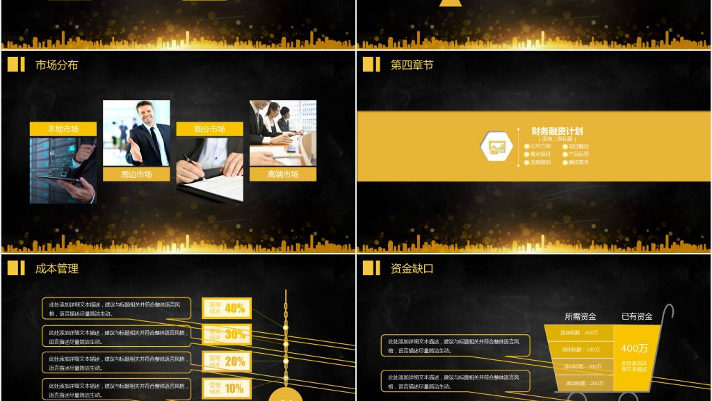 黑金商业计划书PPT模板 黑金商业计划书PPT模板
