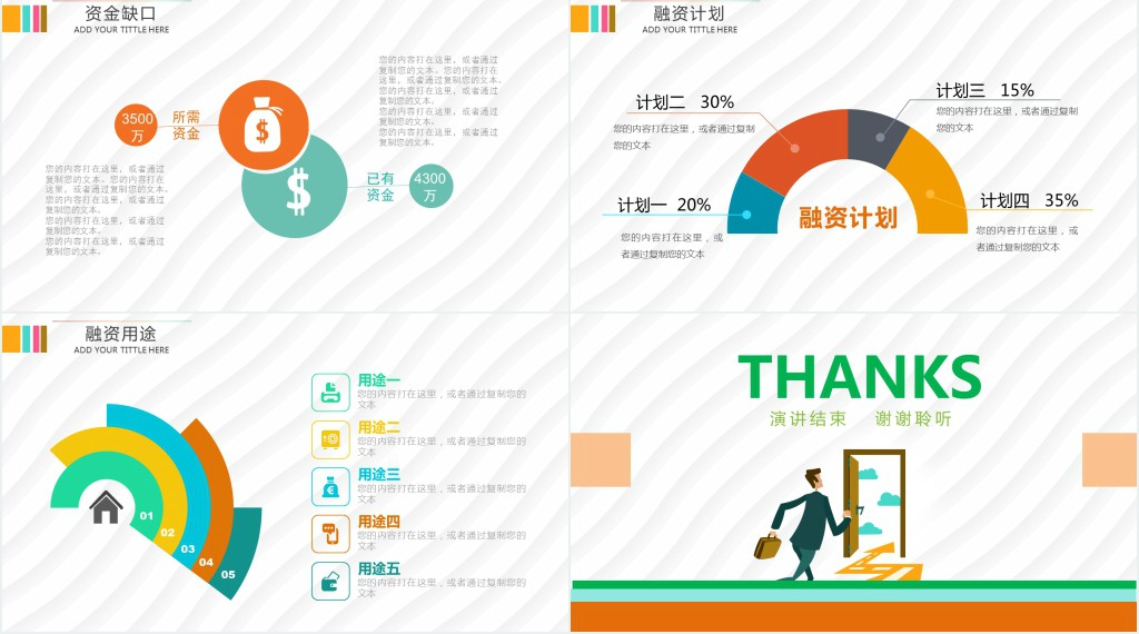 简洁商业计划书的PPT模板