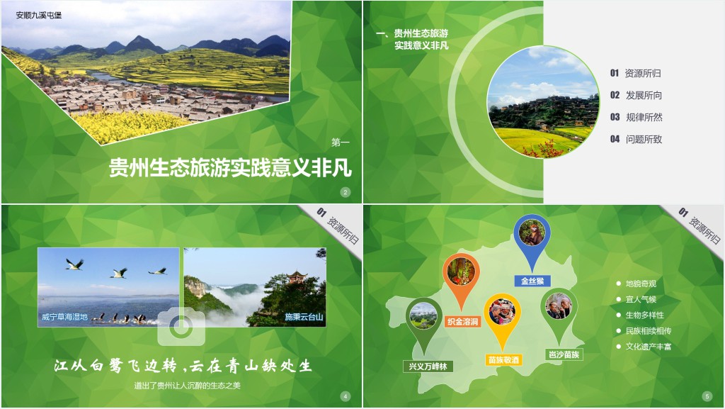 介绍贵州旅游景点的PPT模板 介绍贵州旅游景点的PPT模板