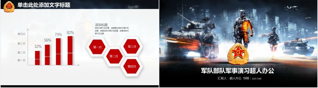 特种部队演习汇报总结PPT模板