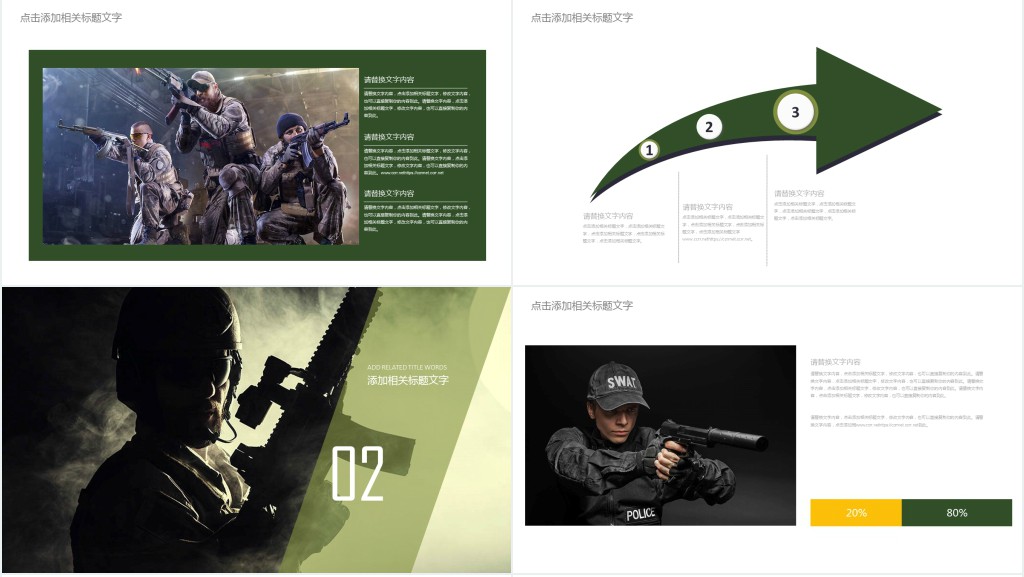 现在战争战术讲解PPT模板