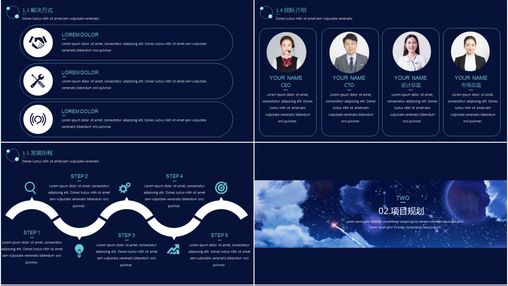 深蓝科技商业计划书PPT模板