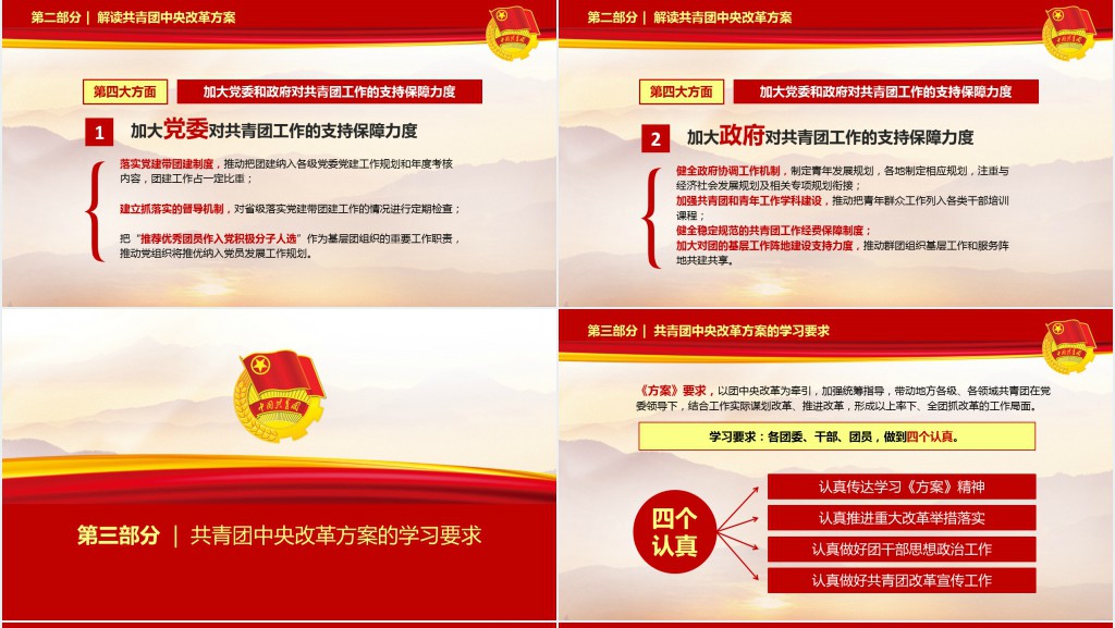 学习贯彻落实十九PPT模板 学习贯彻落实十九PPT模板