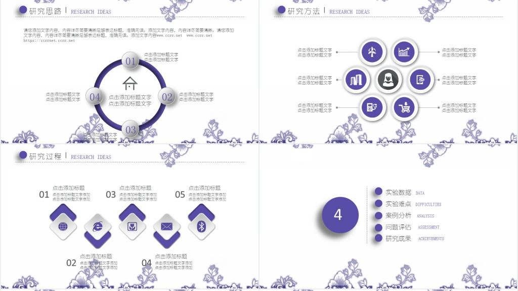 蓝色青花瓷毕业论文答辩PPT模板