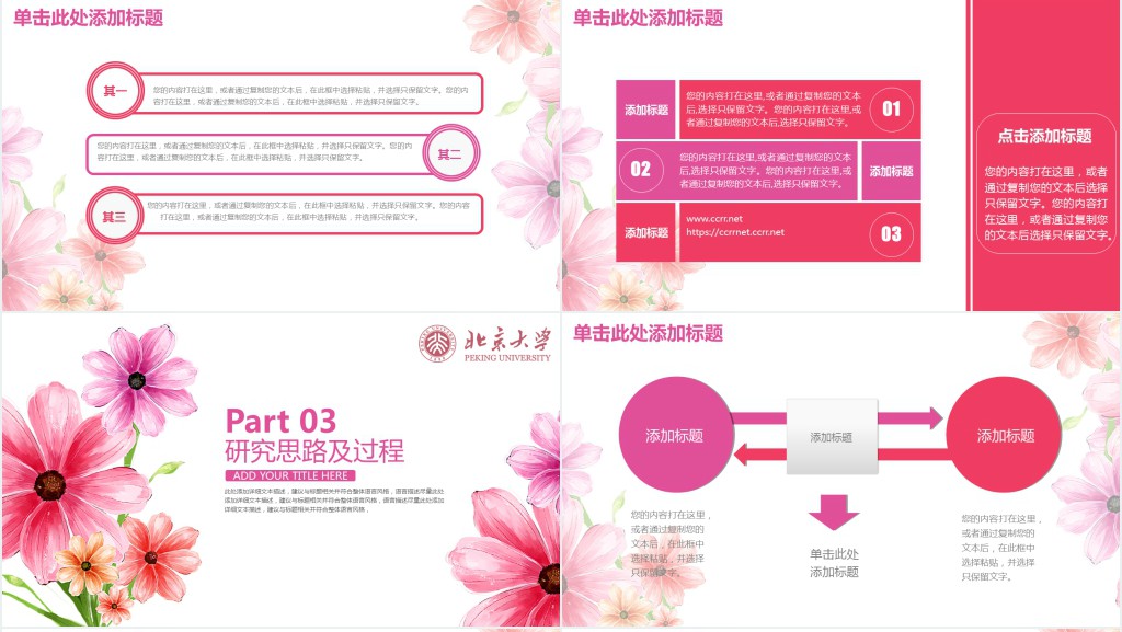 北京大学毕业设计答辩PPT模板