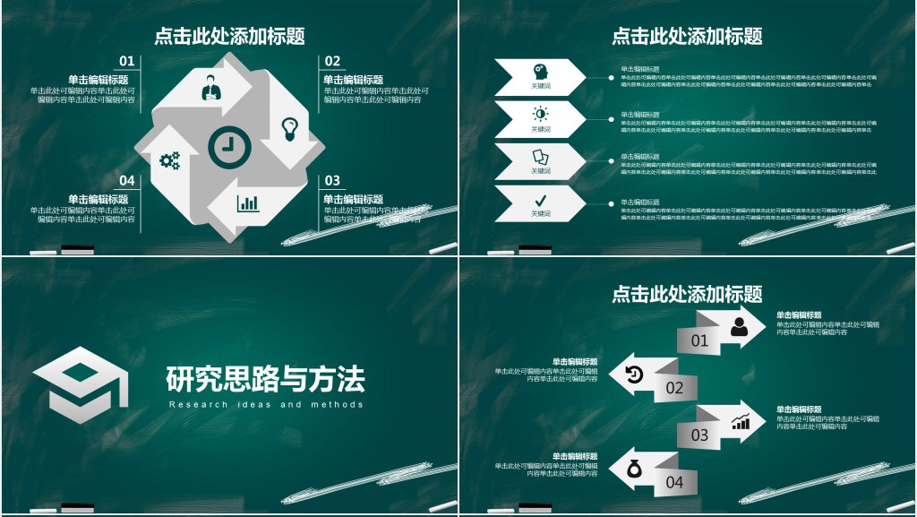 黑板式论文答辩PPT模板 黑板式论文答辩PPT模板
