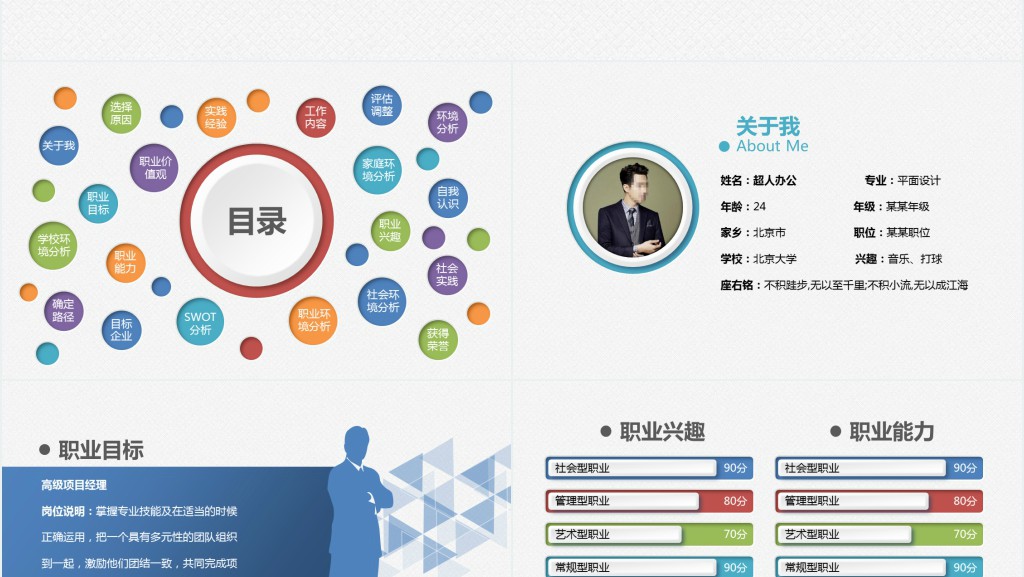 精美职业规划PPT模板 精美职业规划PPT模板