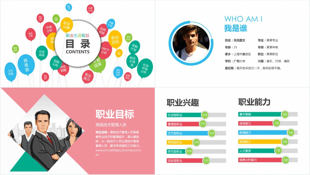 大学生职业规划演讲稿PPT模板 大学生职业规划演讲稿PPT模板