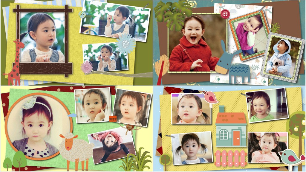 宝宝十岁纪念相册生日PPT背景模板