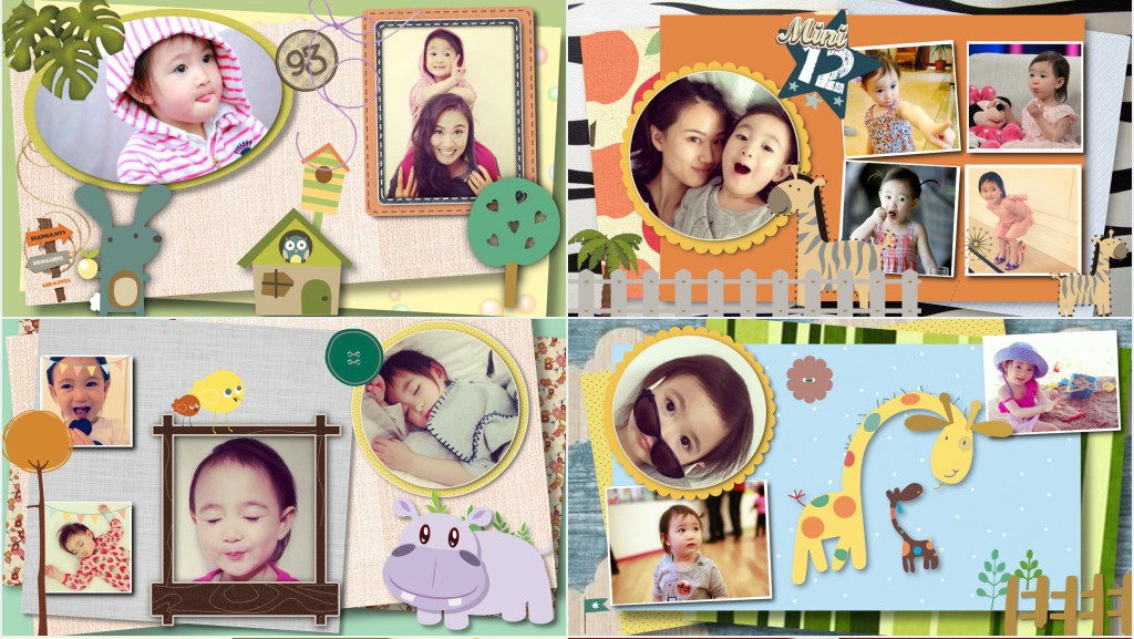 宝宝十岁纪念相册生日PPT背景模板