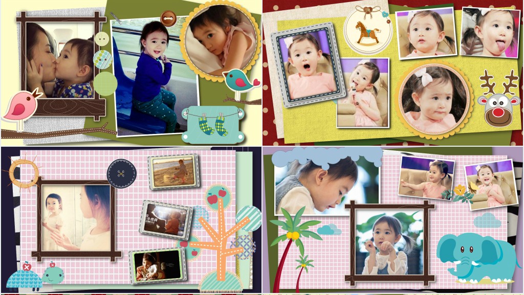 宝宝十岁纪念相册生日PPT背景模板