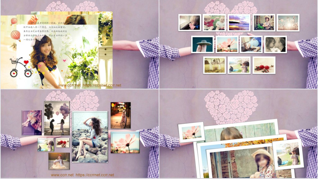 清新简约情侣爱情相册展示PPT模板