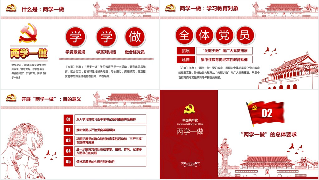 中国共产党两学一做学习解读PPT党课 中国共产党两学一做学习解读PPT党课