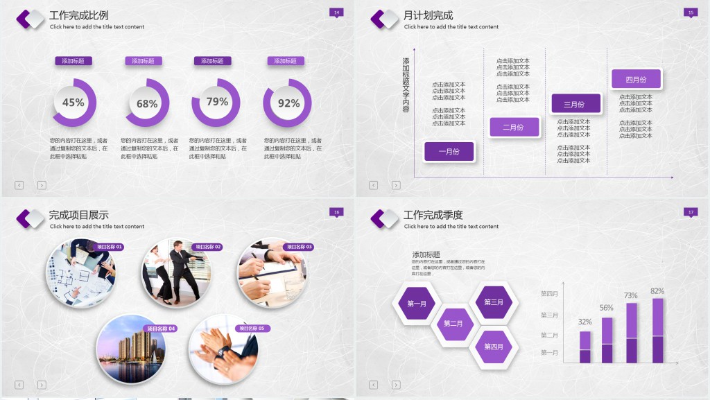 紫色微粒体工作报告总结PPT模板 紫色微粒体工作报告总结PPT模板