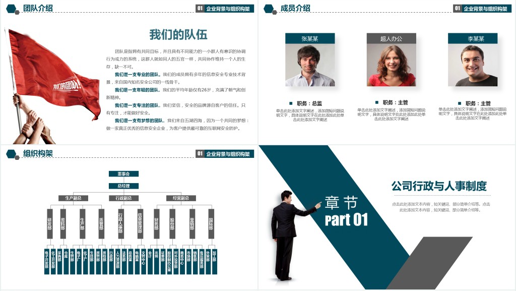 框架完整的公司简介介绍PPT模板
