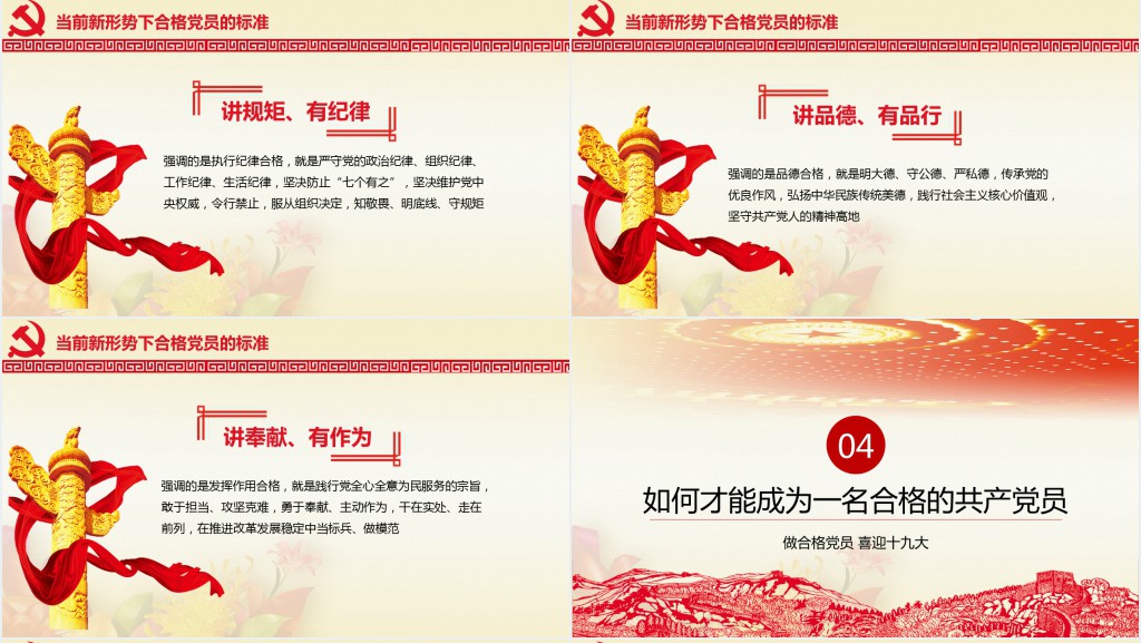 党政风对党忠诚做合格的党员PPT党课