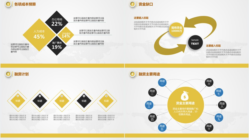 大学生创业融资计划书PPT模板 大学生创业融资计划书PPT模板