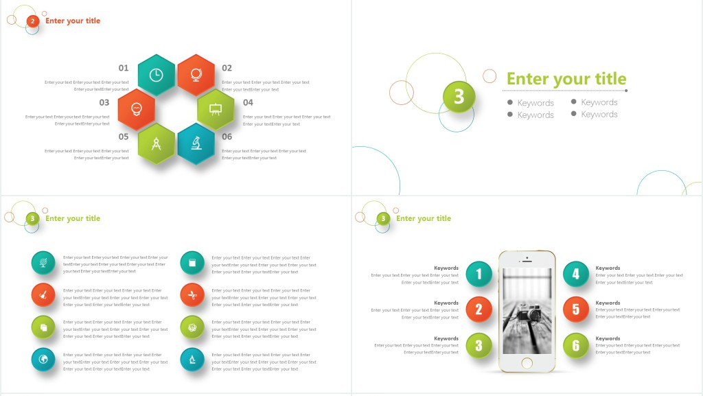 彩色圆圈简洁英文版公司介绍PPT模板