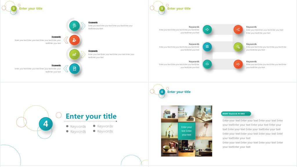 彩色圆圈简洁英文版公司介绍PPT模板