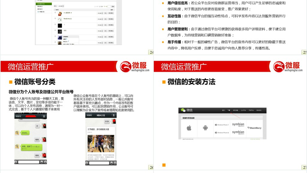微信平台的运营方案PPT模板 微信平台的运营方案PPT模板