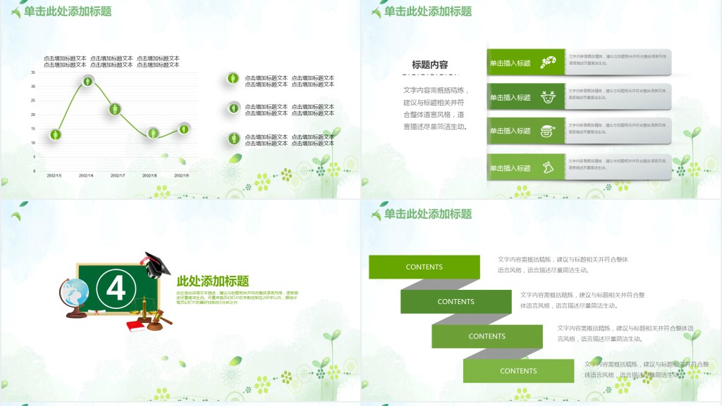 绿色小清新微粒体教学说课PPT模板 绿色小清新微粒体教学说课PPT模板