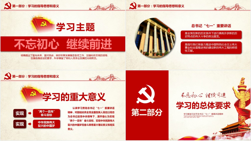 不忘初心继续前进观影PPT模板 不忘初心继续前进观影PPT模板