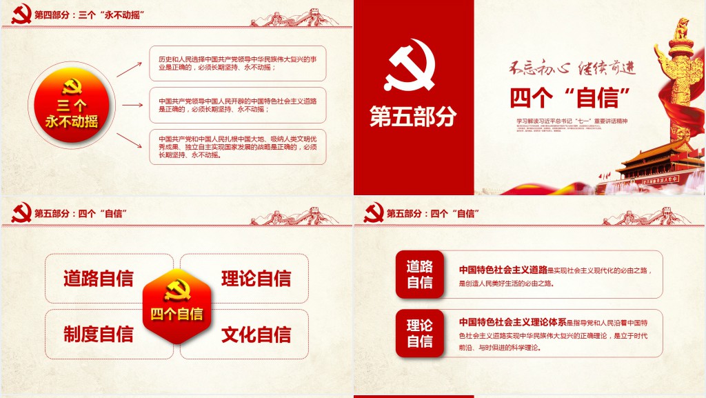 不忘初心继续前进观影PPT模板 不忘初心继续前进观影PPT模板