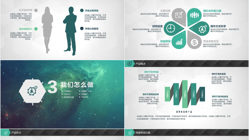 青色淡雅通用初创企业/创业商业融资计划书PPT模板
