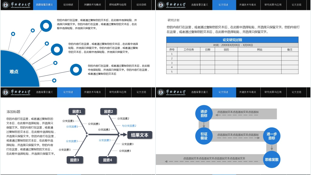 蓝色简洁华北电力大学硕士毕业论文答辩PPT模板 蓝色简洁华北电力大学硕士毕业论文答辩PPT模板