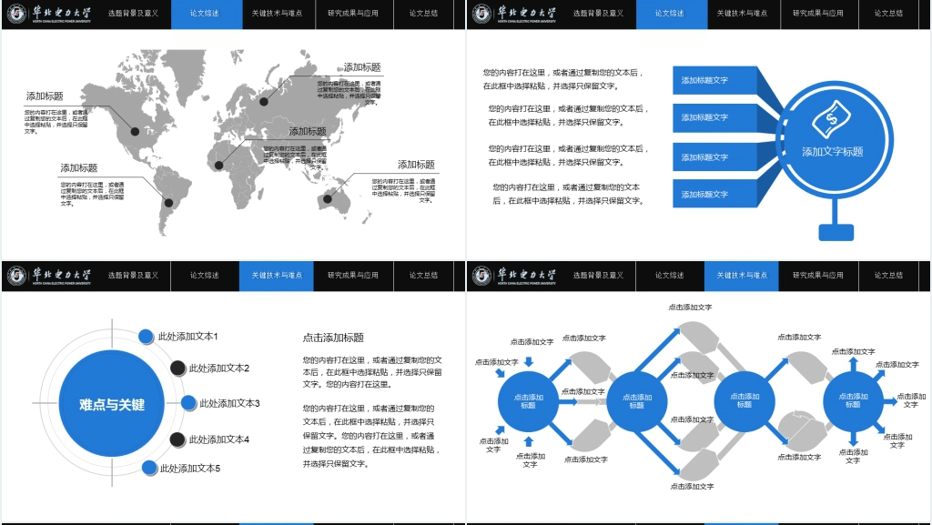 蓝色简洁华北电力大学硕士毕业论文答辩PPT模板 蓝色简洁华北电力大学硕士毕业论文答辩PPT模板