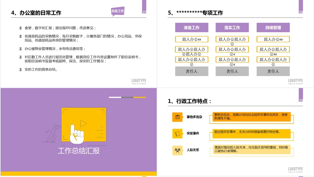 人事行政助理年终工作总结PPT模板 人事行政助理年终工作总结PPT模板
