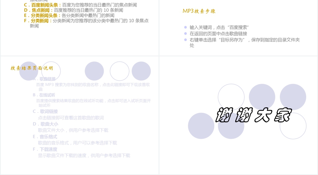 百度网站的搜索技巧及应用分析简介PPT模板 百度网站的搜索技巧及应用分析简介PPT模板