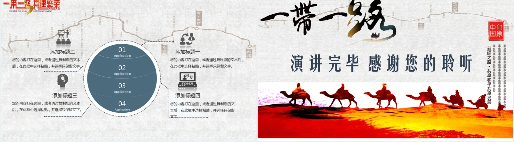 一带一路丝绸之路发展汇报PPT模板