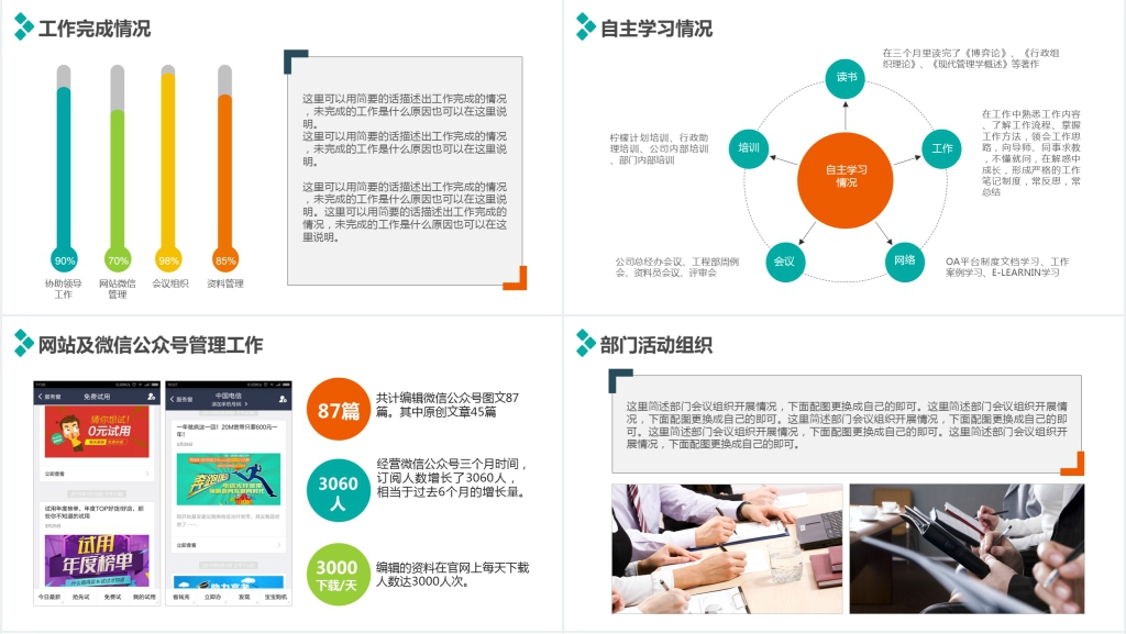 彩色个人试用期后转正述职报告PPT模板 彩色个人试用期后转正述职报告PPT模板