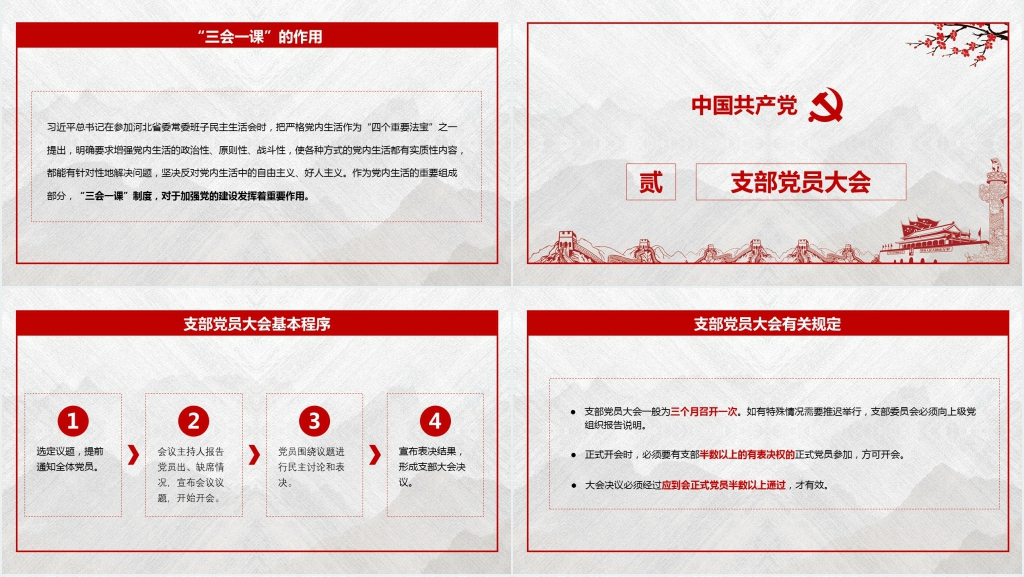 三会一课制度贯彻落实PPT党课 三会一课制度贯彻落实PPT党课
