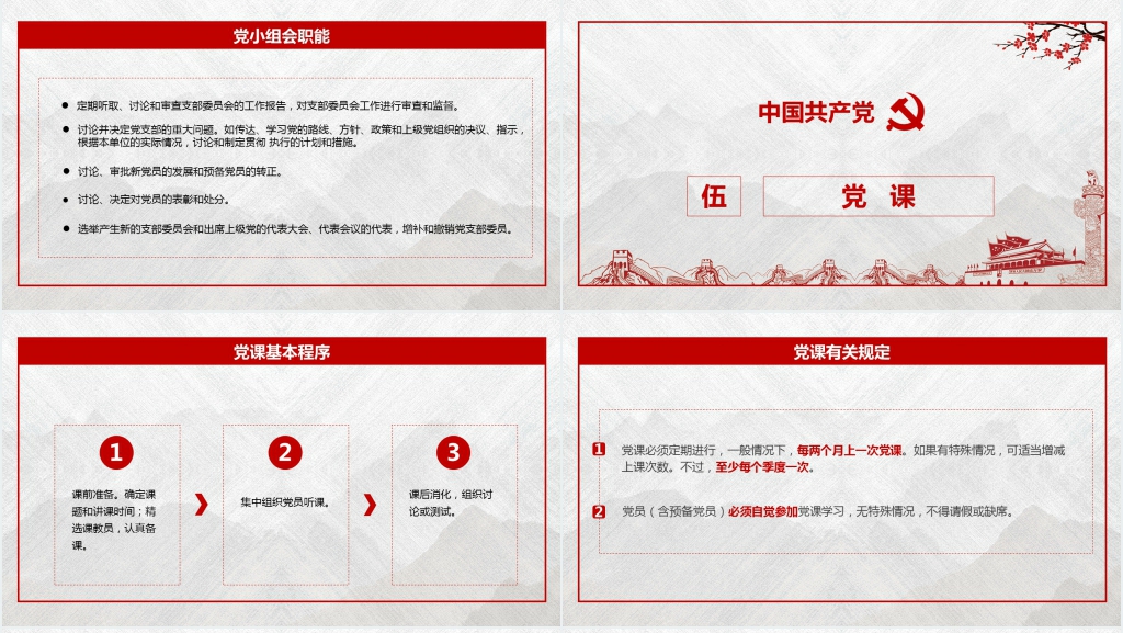 三会一课制度贯彻落实PPT党课 三会一课制度贯彻落实PPT党课