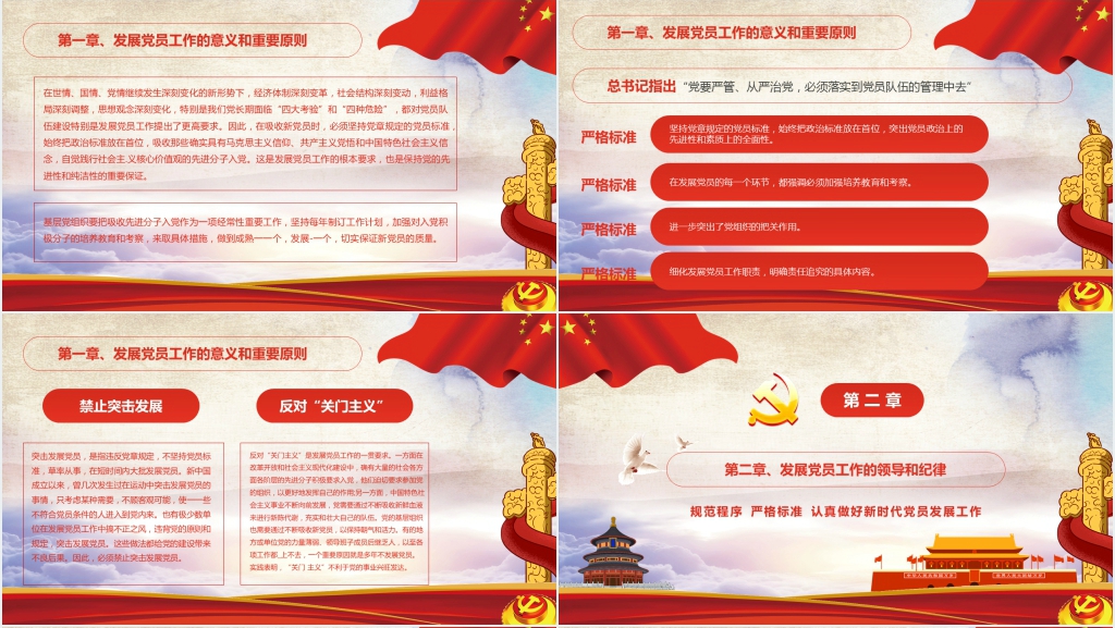 发展党员工作手册解读PPT模板