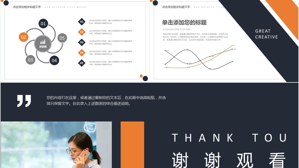 暗橙杂志风大学生职业规划PPT模板