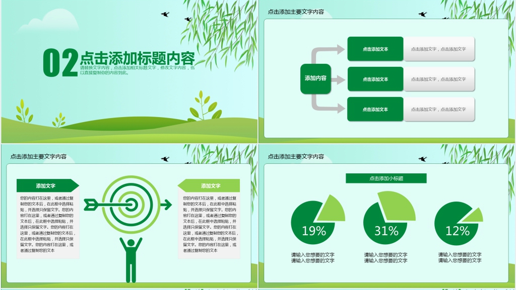 小清新述职报告动态PPT