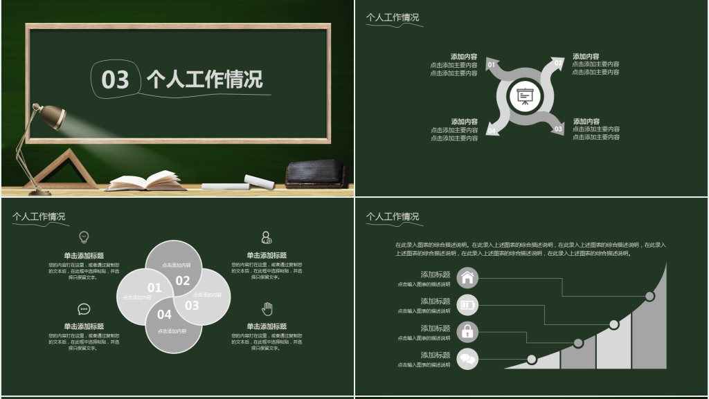 黑板风述职报告动态PPT模板
