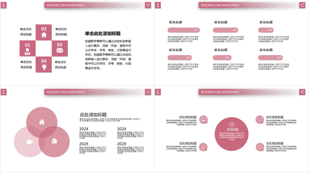 粉色中国风述职报告PPT模板