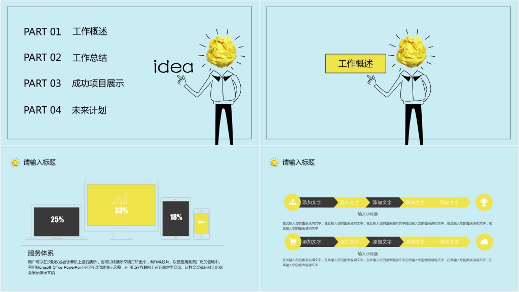 创意个人述职汇报PPT模板