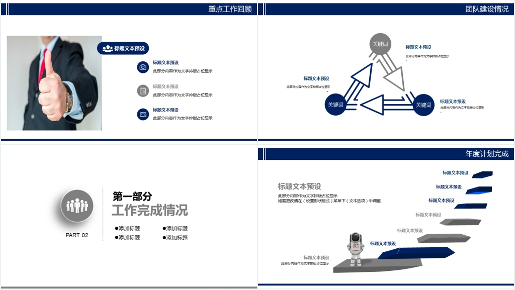 年欧美通用商务述职报告PPT模板