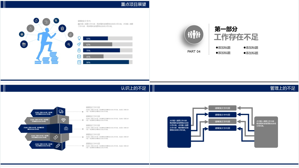 年欧美通用商务述职报告PPT模板